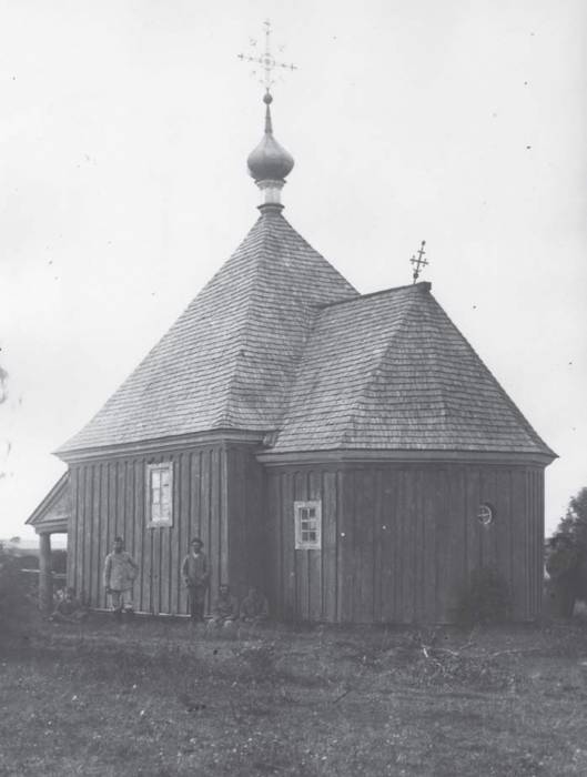 Дятлово. Церковь Бориса и Глеба над Рагволдовом камнем. архивная фотография, Фото с Института истории материальной культуры РАН, опубликовано в книге И.Н.Слюньковой 