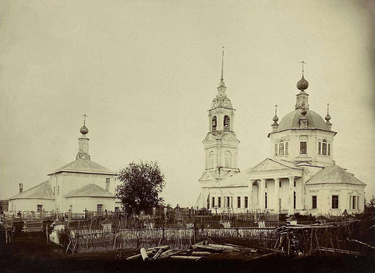 Фото до 1909 года из фондов Костромского государственного историко-архитектурного и художественного музея-заповедника, архивная фотография. Храмовый комплекс погоста Егорий Холм, Егорий-Холм, урочище (Солигаличский район, Костромская область)