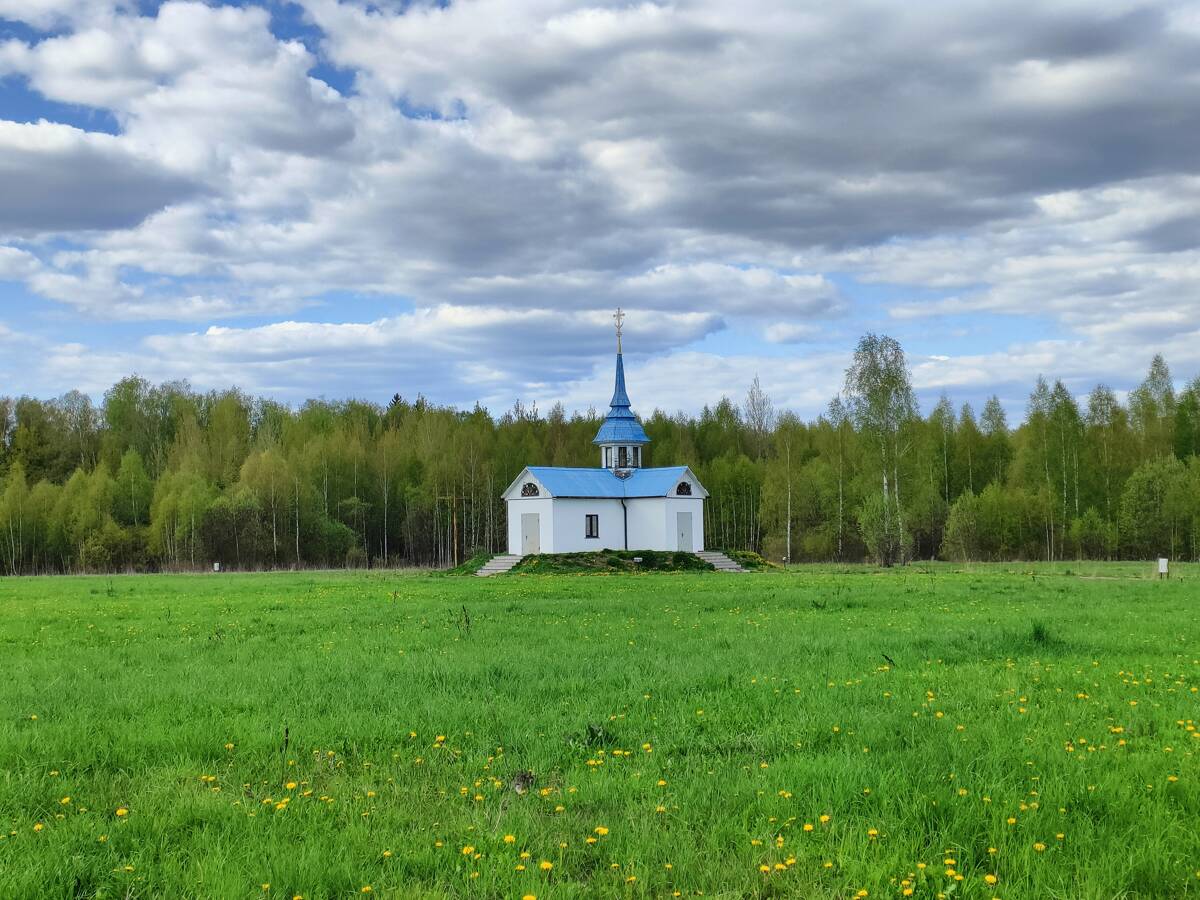 Часовня Николая Чудотворца, Руза (Рузский городской округ, Московская область). общий вид в ландшафте