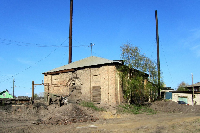 Церковь Иоанна Предтечи, Яренск (Ленский район, Архангельская область). фасады, колокольня, ныне котельная, вид с юго-запада
