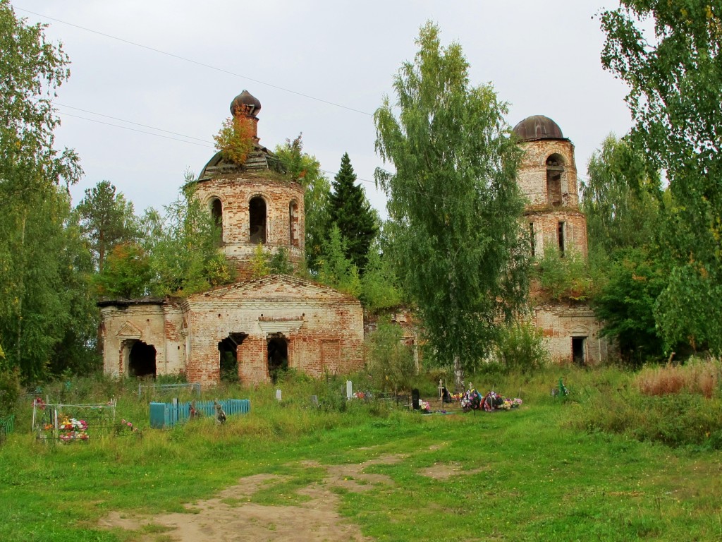 Евдский Погост. Храмовый комплекс Евдского погоста. общий вид в ландшафте, Вознесенская церковь