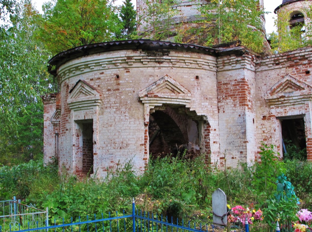 Церковь Вознесения Господня, Евдский Погост (Красноборский район, Архангельская область). архитектурные детали, алтарная апсида, вид с северо-востока