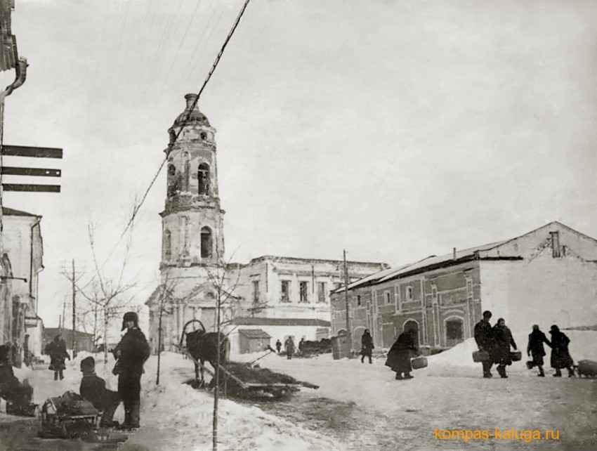 Болхов. Церковь Николая Чудотворца, Гончарного. архивная фотография, Вид с юга в 1950-х годах