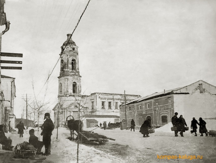 Церковь Николая Чудотворца (Гончарного), Болхов (Болховский район, Орловская область). архивная фотография, Вид с юга в 1950-х годах