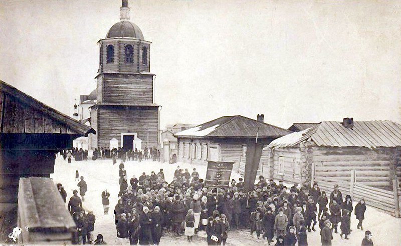 Нижнеилимск (акватория Усть-Илимского водохранилища). Церковь Покрова Пресвятой Богородицы. архивная фотография, Фото 1917 года из фондов Томского областного краеведческого музея им. М.Б. Шатилова