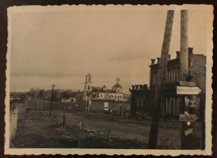 Церковь Воскресения Словущего, Белый (Бельский район, Тверская область). архивная фотография, Вид храма до разрушений. Фото 1941 г. с аукциона e-bay.de
