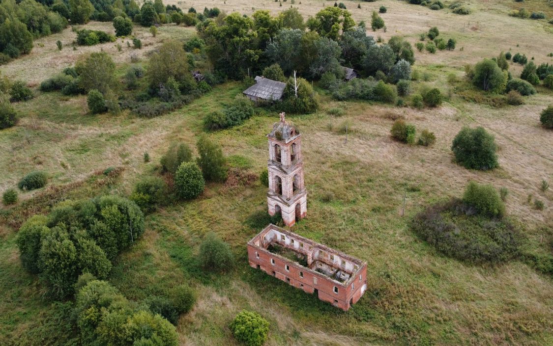 Церковь Преображения Господня, Спас-Хрипели (Сусанинский район, Костромская область). общий вид в ландшафте, Вид с СЗ