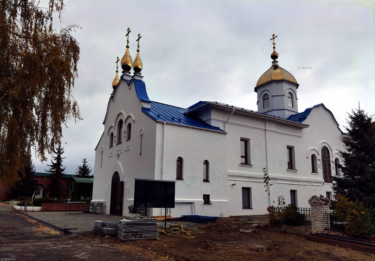 Козловский Троицкий монастырь. Церковь Успения Пресвятой Богородицы, Мичуринск (Мичуринский район и г. Мичуринск, Тамбовская область). общий вид в ландшафте