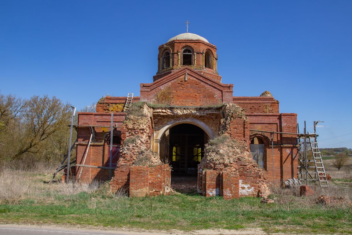 Церковь Троицы Живоначальной, Черняевка (Богородицкий район, Тульская область). фасады, Вид с запада