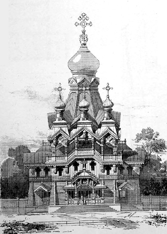 Церковь Николая Чудотворца (старая), Рощино (Выборгский район, Ленинградская область). архивная фотография, Проект И.С.Богомолова. (Г.В.Барановский. Архитектурная энциклопедия второй половины XIX века. Издание редакции журнала 
