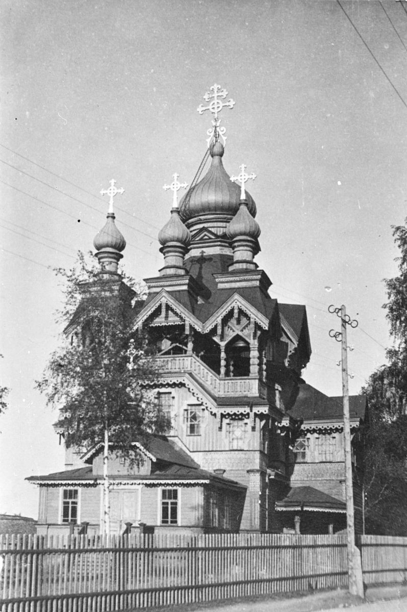 Рощино. Церковь Николая Чудотворца (старая). архивная фотография, Старинное фото из фондов Museovirasto (Финляндия)