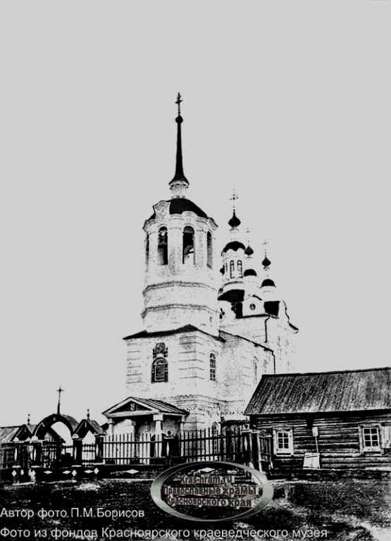 Церковь Успения Пресвятой Богородицы, Верхнеимбатск (Туруханский район, Красноярский край). архивная фотография, 1900 год с сайта http://kras-hram.ru/page459/ Автор - священник Попов. 