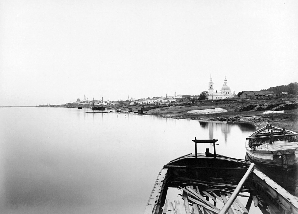 Церковь Стефана Сурожского, Кострома (Кострома, город, Костромская область). архивная фотография, Церковь Стефана Сурожского. Вид с Волги. 1890 год
