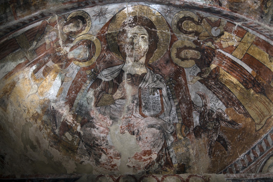 Церковь Успения Пресвятой Богородицы, Жибиани (Самегрело и Земо-Сванети, Грузия). интерьер и убранство, фреска алтарной апсиды
