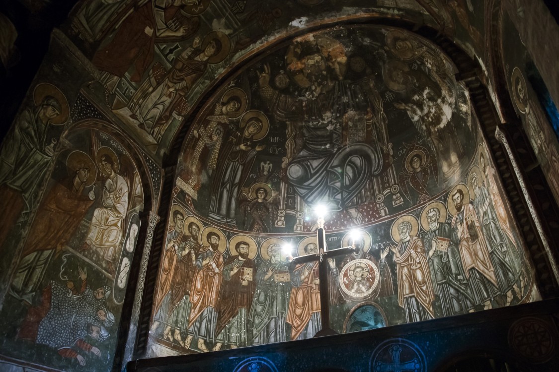 Церковь Михаила и Гавриила Архангелов, Лаштхвери (Линджери, Лаштхор) (Самегрело и Земо-Сванети, Грузия). интерьер и убранство, Фреска конхи апсиды