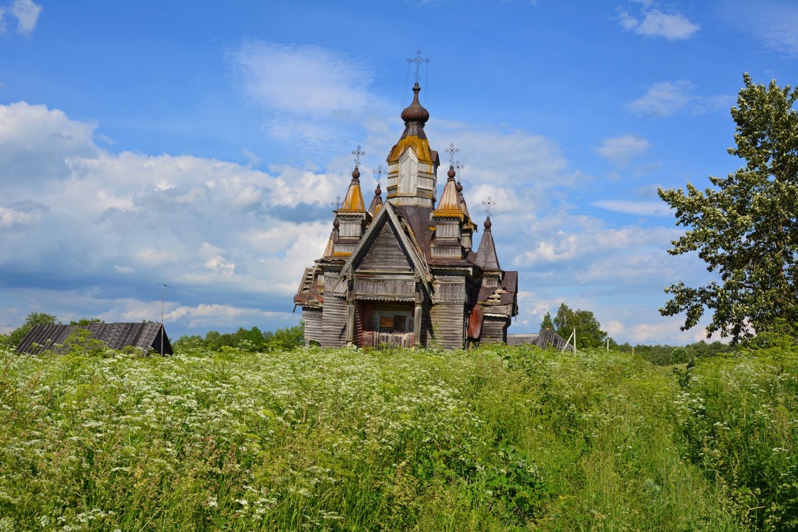 Часовня Вознесения Господня, Гризино (Усть-Кубинский район, Вологодская область). общий вид в ландшафте, Общий вид с юго-запада