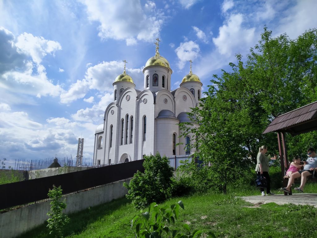 Путилково. Церковь Михаила Архангела (каменная). общий вид в ландшафте