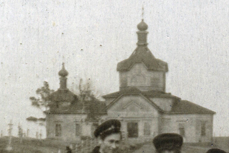 Горелое. Церковь Николая Чудотворца. архивная фотография, Старый деревянный храм 