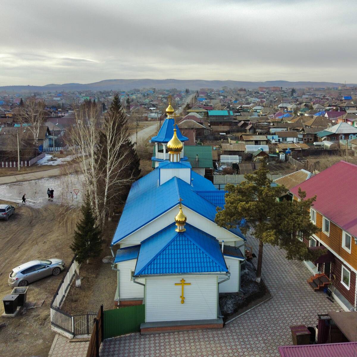 Церковь Покрова Пресвятой Богородицы, Минусинск (Минусинск, город, Красноярский край). фасады, Вид с ЮВ