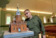 Церковь Преображения Господня при 10-ом Финляндском стрелковом полку, Модель полковой церкви в Рийхимяки, экспонируемая в приходе Varuskuntakirkko <br>, Рийхимяки, Канта-Хяме, Финляндия