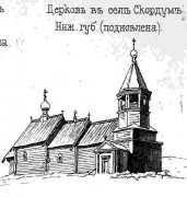 Неизвестная церковь, Рис. из журнала "Зодчий"<br>, Скородум, Городецкий район, Нижегородская область