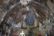 Церковь Христа Спасителя, Фреска конхи апсиды.  Церковь была расписана Микаэлом Маглакелидзе в 1142 году .<br>, Мацхвариши, Самегрело и Земо-Сванетия, Грузия