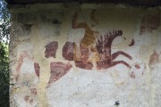 Церковь Георгия Победоносца, Георгий Победоносец. Фреска снаружи церкви.<br>, Адиши, Самегрело и Земо-Сванети, Грузия