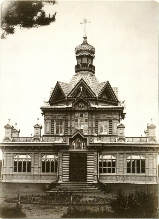Церковь Донской иконы Божией Матери в Перловке (старая), Мытищи (Мытищинский городской округ и гг. Долгопрудный, Лобня, Московская область). архивная фотография, Церковь Донской иконы Божьей Матери в Перловке. фото 1899 год. с сайта https://pastvu.com/p/157935