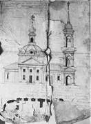 Церковь Преображения Господня, План и фасад Казанской церкви села Спас-Красногорского Макарьевского уезда. 1804., Красногорье, Макарьевский район, Костромская область