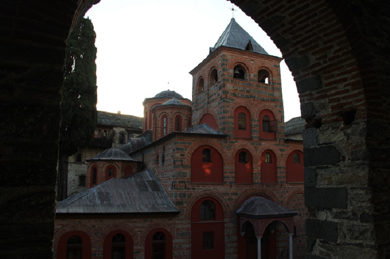 Монастырь Филофей, Афон (Ἀθως) (Айон-Орос (Άγιον Όρος), Греция). художественные фотографии, Главный Соборный Храм монастыря посвящен Благовещению  Пресвятой Богородицы