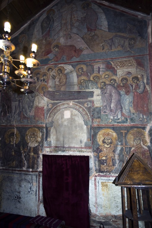 Церковь Димитрия Солунского, Охрид (Северная Македония, Прочие страны). интерьер и убранство, Фрески западной стены. XIV в.