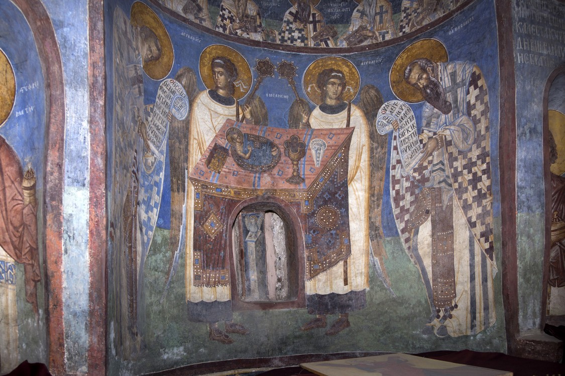 Церковь Андрея Первозванного, Долна-Матка (Северная Македония, Прочие страны). интерьер и убранство, Мелисмос. Фреска алтарной абсиды.
