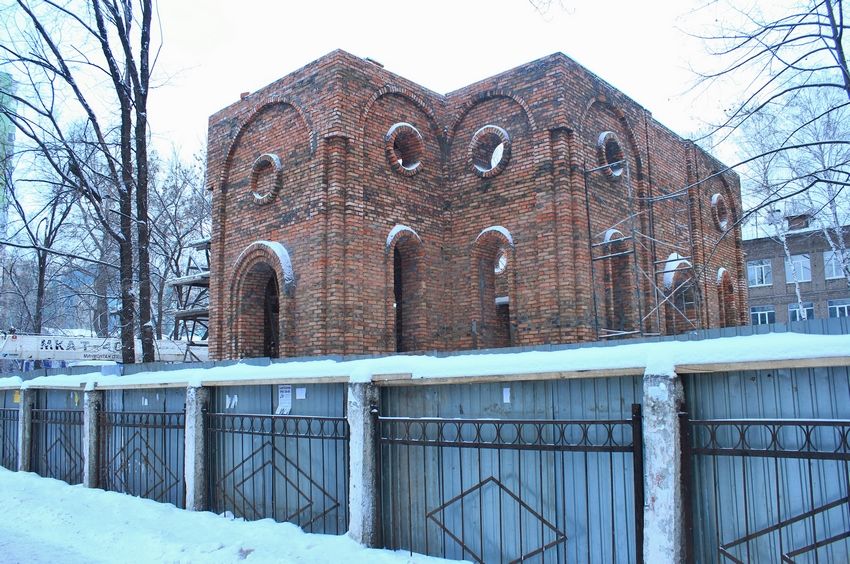 Церковь Андрея Первозванного при казачьем кадетском корпусе, Самара (Самара, город, Самарская область). дополнительная информация, Вид во время строительства с Революционной ул.