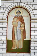 Спасо-Преображенский скит. Храм-часовня Смоленской иконы Божией Матери "Одигитрия", Икона у входа в часовню.<br>, Оковцы, Селижаровский район, Тверская область