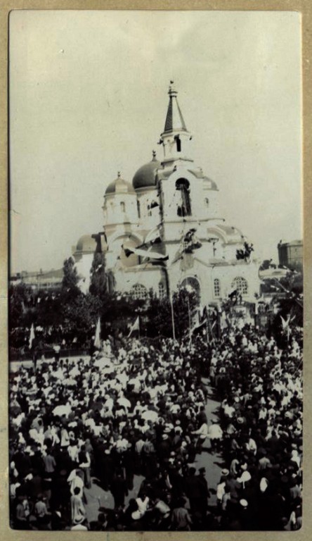 Церковь Преображения Господня в Юзовке (старая), Донецк (Донецк, город, Украина, Донецкая область). архивная фотография, Западный фасад. Фото 1910-х годов