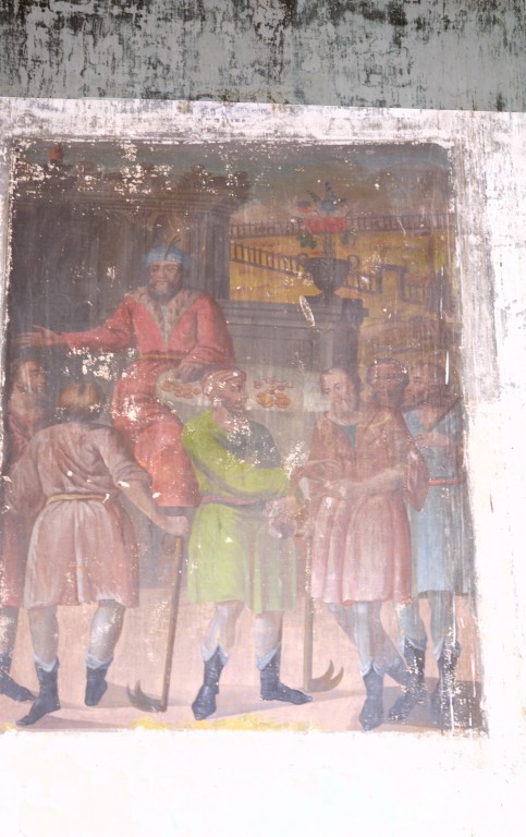 Церковь Рождества Пресвятой Богородицы, Павликово (Кологривский район, Костромская область). интерьер и убранство, Одно из трех росписей из ряда на западной стене (угловое изображение)