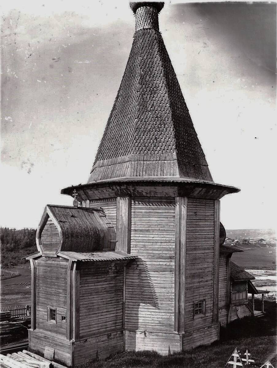 Церковь Георгия Победоносца, Горка (Николаевский Вершинский погост) (Верхнетоемский район, Архангельская область). архивная фотография, Фото начала 20 в. из фондов Верхнетоемского краеведческого музея. (ГК № 55615026)