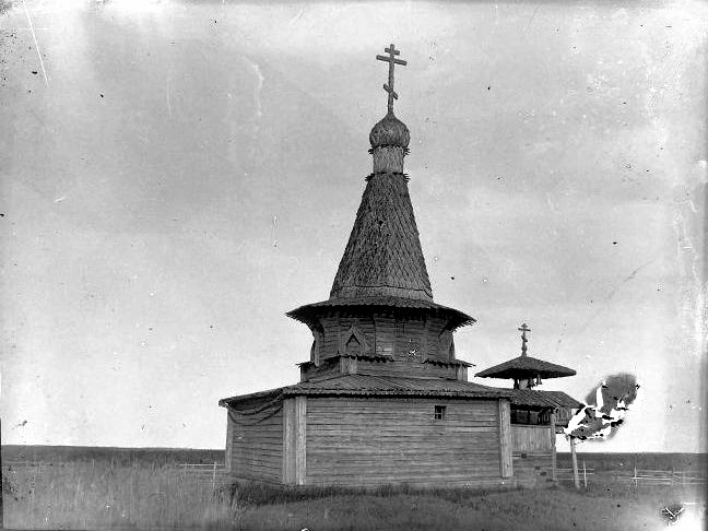 Часовня Николая Чудотворца, Усть-Выйская (Усть-Выя) (Верхнетоемский район, Архангельская область). архивная фотография, Фото 1926-1930 гг. из коллекции ГНИМА. (ГК № 46032927)