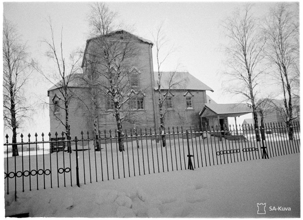 Церковь Успения Пресвятой Богородицы, Ладва (Прионежский район, Республика Карелия). архивная фотография, Фото 16.02.1942 г. из финского военного архива (№72694)