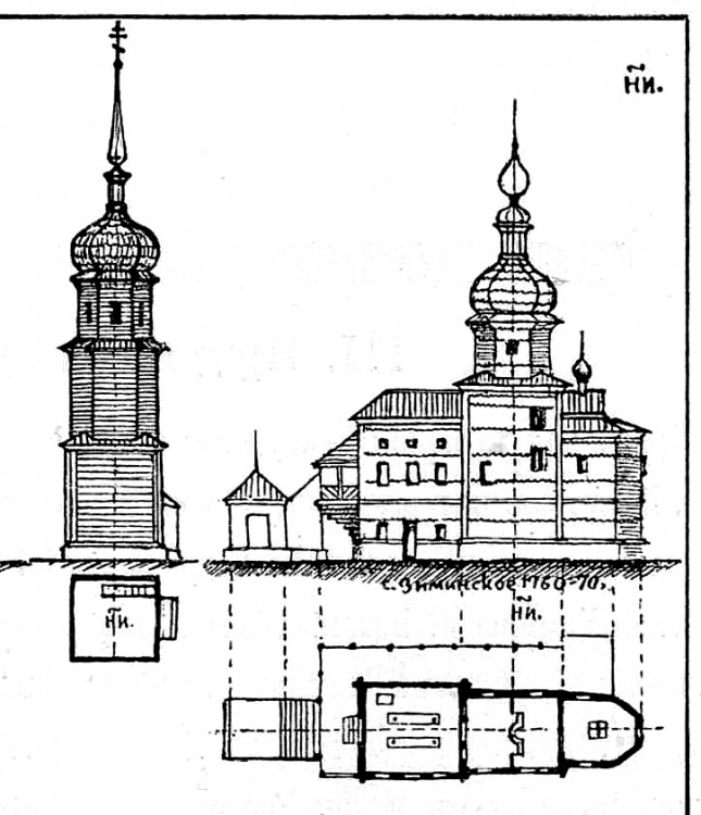 Церковь Троицы Живоначальной (старая), Зима (Зиминский район, Иркутская область). архивная фотография, Предыдущая церковь. Известия ИАК 1913 http://www.library.chersonesos.org/showsection.php?section_code=1