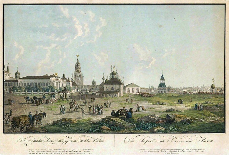 Кремль. Церковь Николая Чудотворца (Николы Гостунского), Тверской (Центральный административный округ (ЦАО), г. Москва). архивная фотография, Старинная коллекционная открытка с изображением 1795 г.