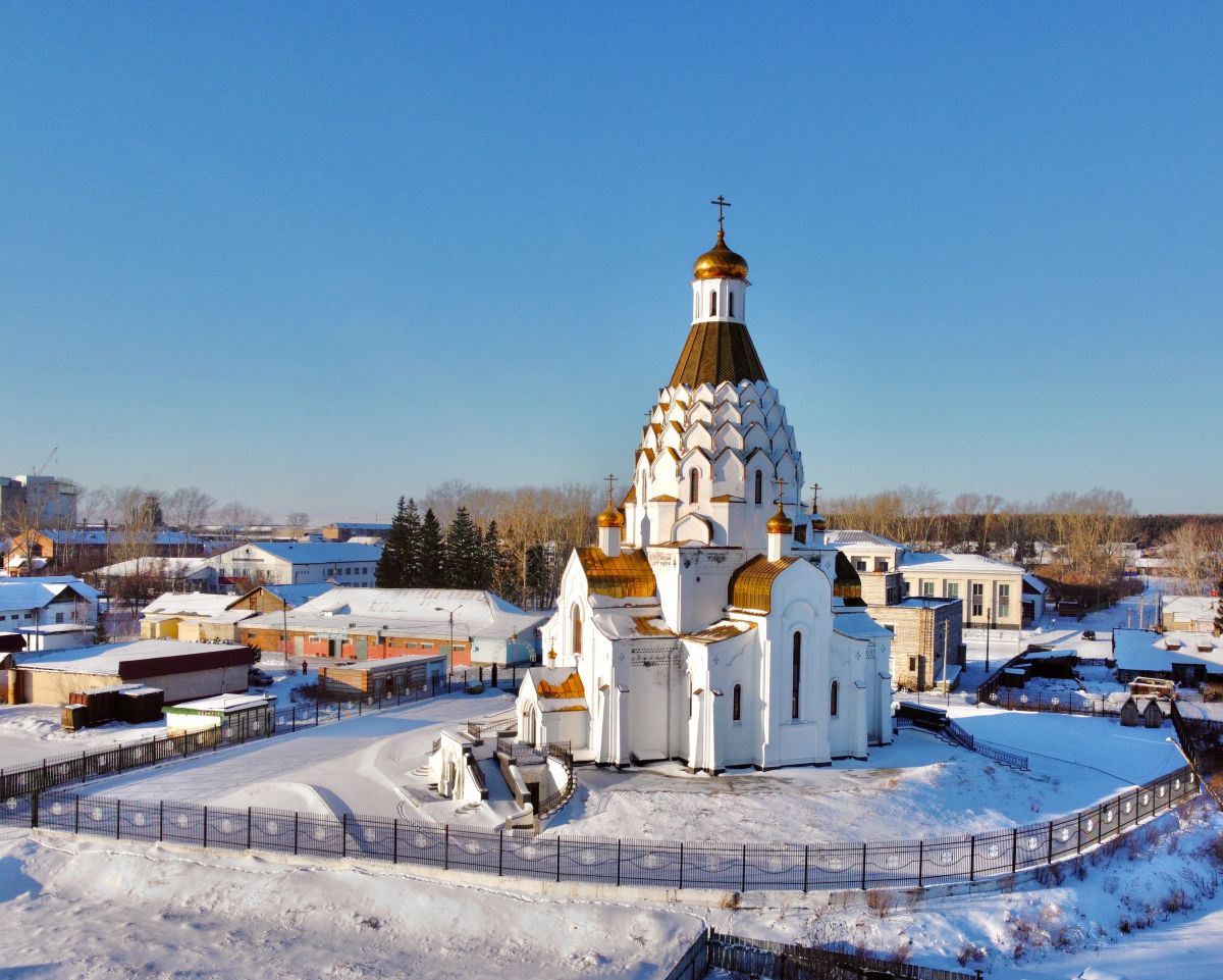 Церковь Луки (Войно-Ясенецкого), Степной (Назаровский район, Красноярский край). общий вид в ландшафте, Вид с ЮВ