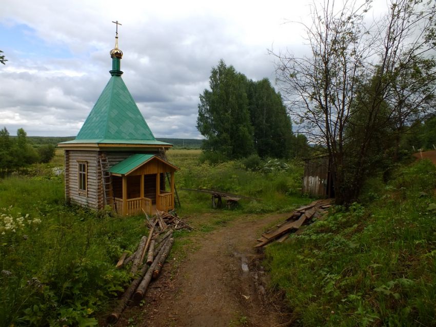 Часовня Сергия Радонежского (строящаяся), Павловский (Очёрский район, Пермский край). общий вид в ландшафте