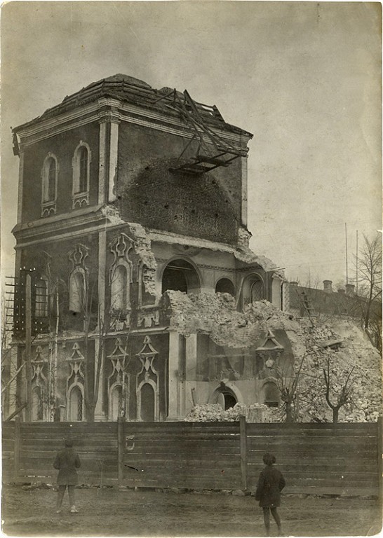 Владимир. Церковь Сергия Радонежского. архивная фотография, процесс сноса Сергиевской (Красной) церкви во Владимире