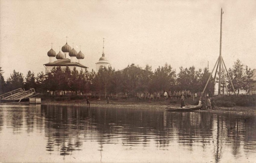 Каргополь. Спасо-Преображенский мужской монастырь. архивная фотография, Почтовая открытка. Спасо - Преображенский мужской монастырь. Начало XX в. КП 12364