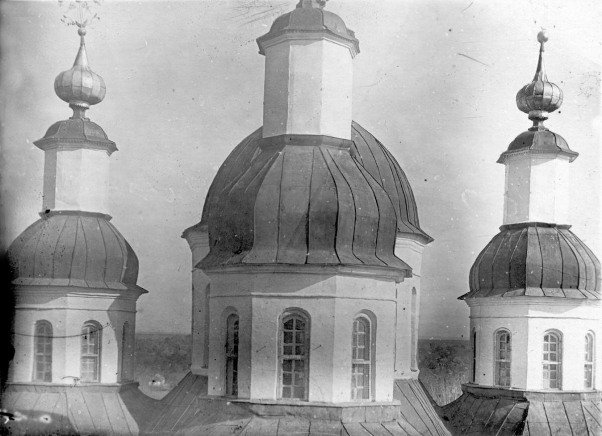 Церковь Успения Пресвятой Богородицы, Лютенька (Миргородский район, Украина, Полтавская область). архивная фотография, Вид бань с колокольни. Фото П.Н. Жолтовского, 1932 г.