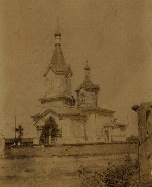 Церковь Успения Пресвятой Богородицы, Твердыни (Владимирский район, Украина, Волынская область). архивная фотография, Вид с юго-западной стороны. Почтовая фотооткрытка 1916 г.
