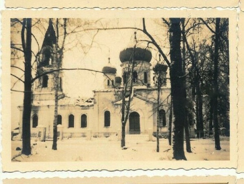 Церковь Троицы Живоначальной, Налючи (Старорусский район, Новгородская область). архивная фотография, Южный фасад. Фото 1941 г. с аукциона e-bay.de
