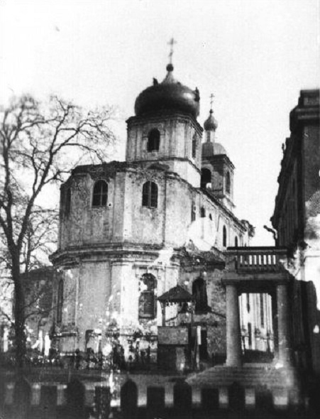 Пинск. Церковь Феодора Тирона (старая). архивная фотография, Вид на абсиду. Фото до 1941 г.