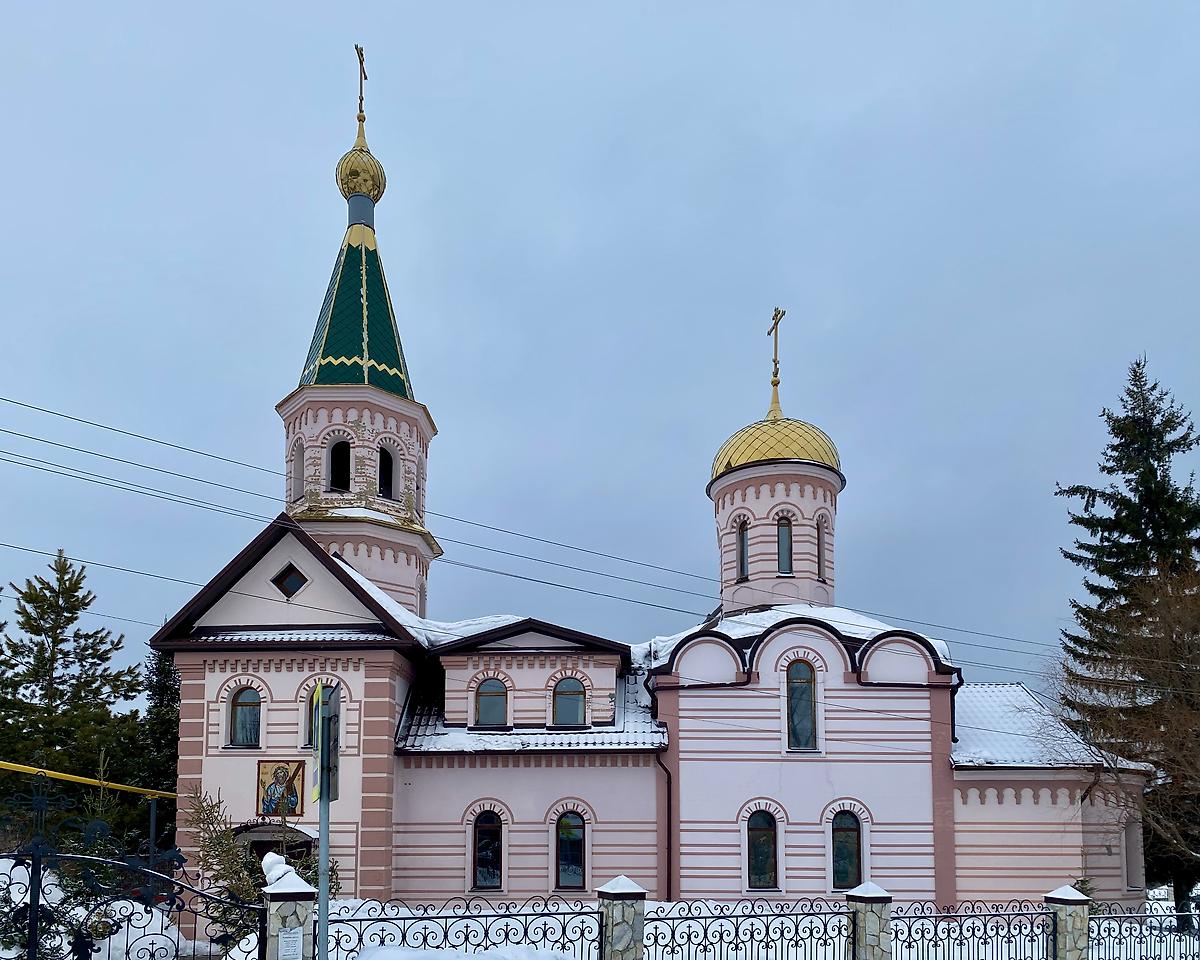 Вид с ЮЗ, фасады. Церковь Андрея Первозванного, Андреевка (Кемеровский район, Кемеровская область)